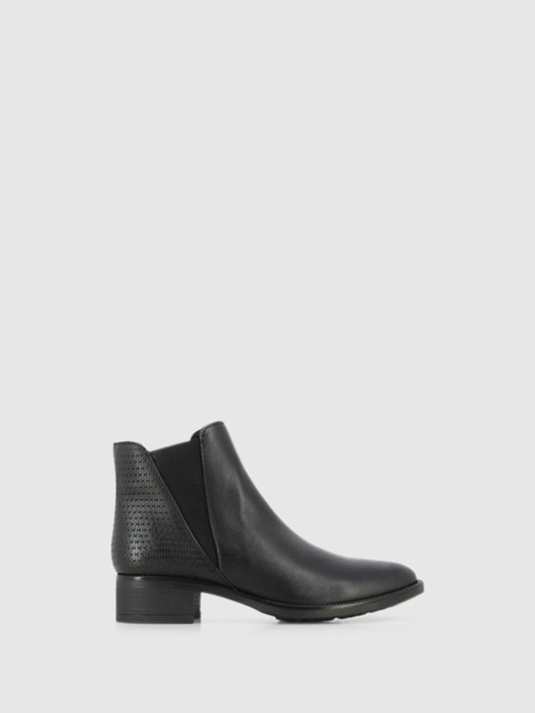 Botins Chelsea em Pele Preta